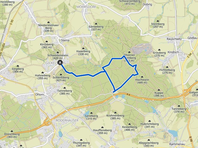 Kreuzung Tellerweg/Mühlweg HASENBUDE Runde von Steina Wanderung